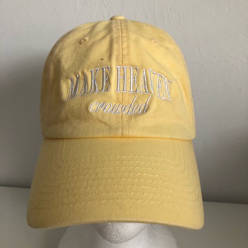 Make Heaven Crowded Yellow Embroidered Baseball Cap